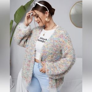 SHEIN Soft Balloon Sleeve Cardigan